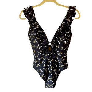 Michael Kors NWT Ruffle Ditsy Floral One Piece Swimsuit